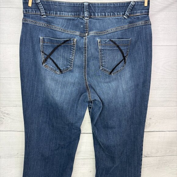 Lane Bryant Bootcut Jeans Womens 16 Petite Tighter Tummy Stretch Dark Wash - Picture 9 of 14